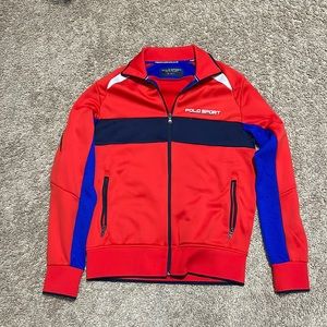 Polo Ralph Lauren Sport Zip Up Sweatshirt Red and Blue STILL NEW